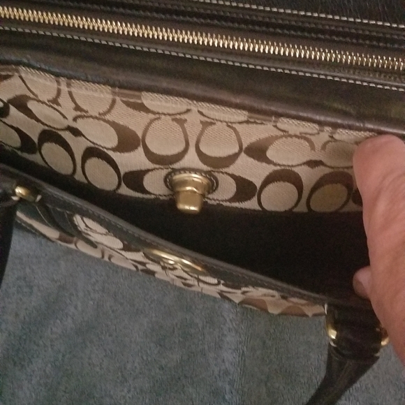 Coach Satchel Brown Leather and Monogram Canvas - Picture 11 of 15